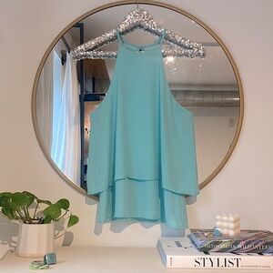 Everly Racerback Silky Blouse Tank Top